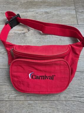 Carnival Cruise Line Red Fanny Pack Waist Bag Travel Gear Adjustable Strap